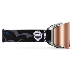 KHUNO NIMBUS Cylindrical Snow Goggles Dual ZEISS Lenses - Dark Thunder