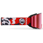 KHUNO NIMBUS Cylindrical Snow Goggles Dual ZEISS Lenses - Red Flash