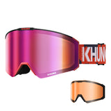 KHUNO NIMBUS Cylindrical Snow Goggles Dual ZEISS Lenses - Red Flash