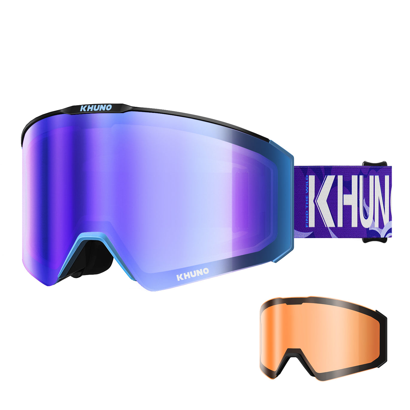 KHUNO NIMBUS Cylindrical Snow Goggles w/Dual Lens by ZEISS Lenses