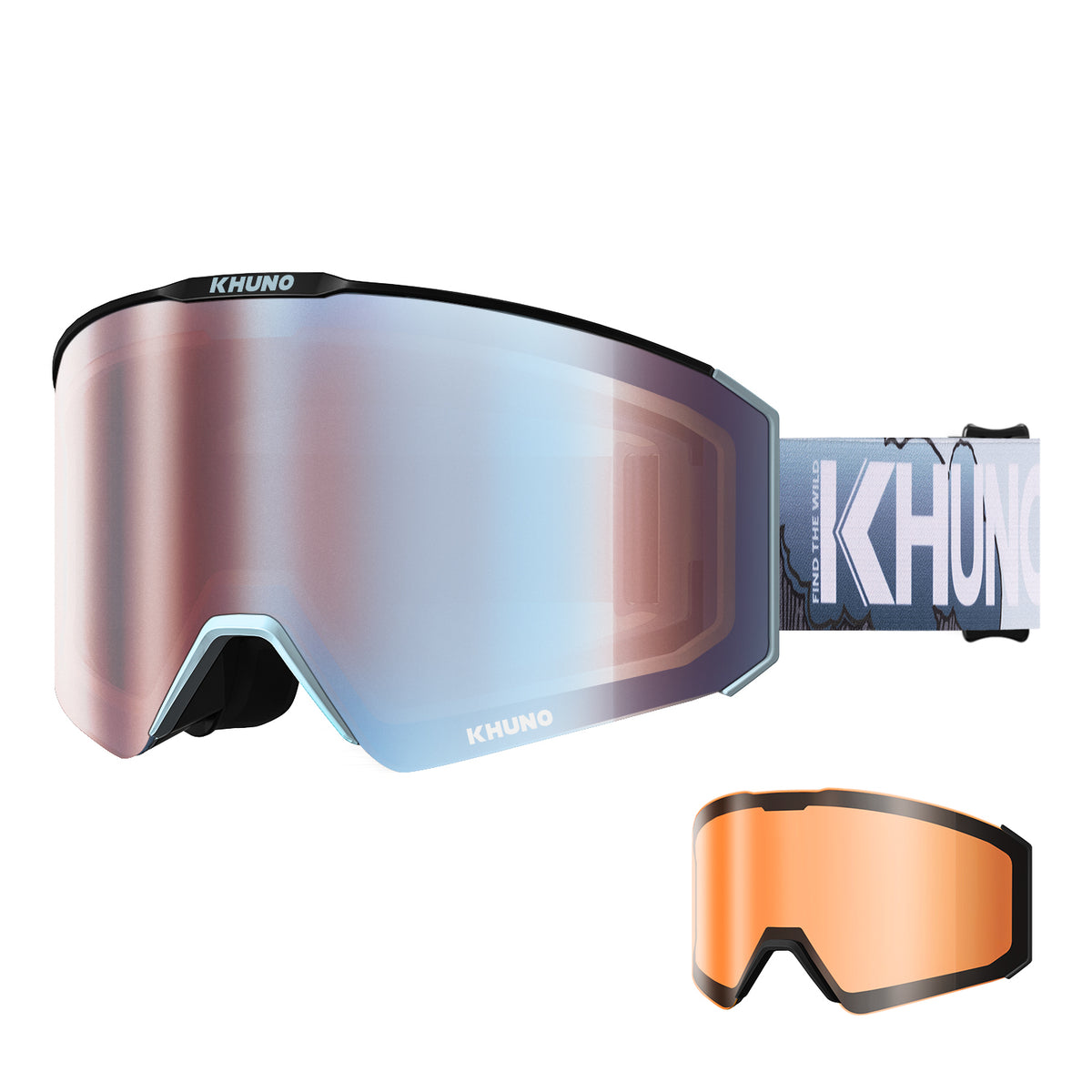 zeiss ski goggles review KHUNO NIMBUS Cylindrical Snow Goggles w/Dual Lens by ZEISS Lenses