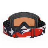 KHUNO NIMBUS Cylindrical Snow Goggles Dual ZEISS Lenses - Red Flash