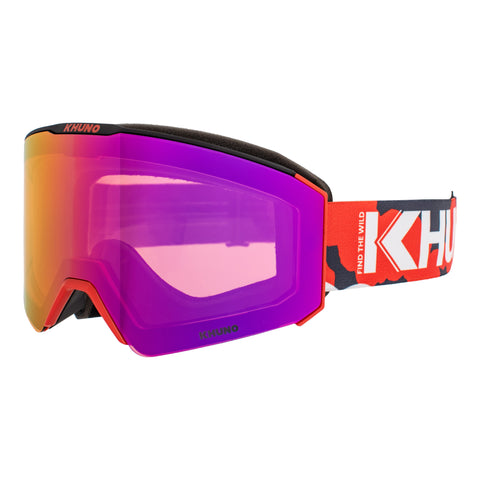 KHUNO NIMBUS Cylindrical Snow Goggles Dual ZEISS Lenses - Red Flash